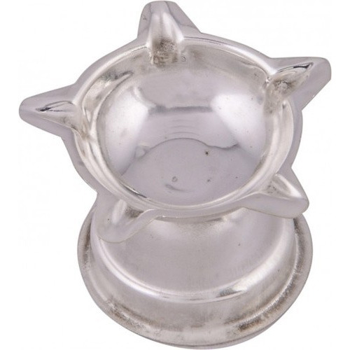 Silver Coated Worship Diya