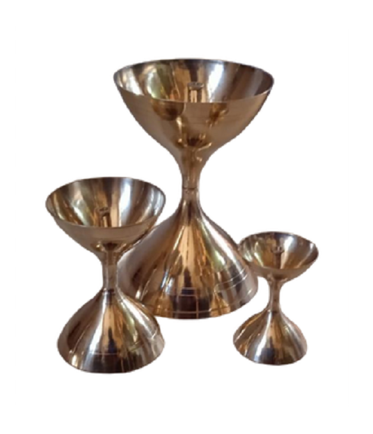 Isha Art Fish Shape Brass Gold Traditional Diya / Deepak Set of 3