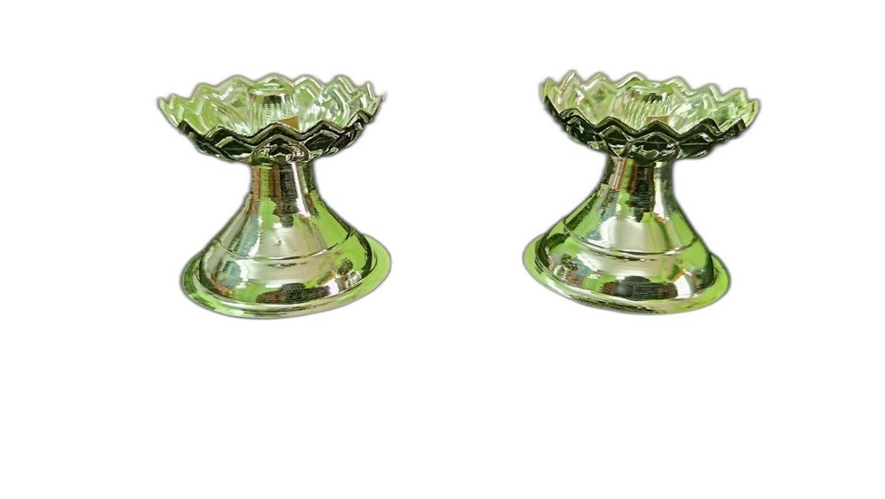 Handmade 20g Silver Lotus Jothi Diya, Size: 2inch
