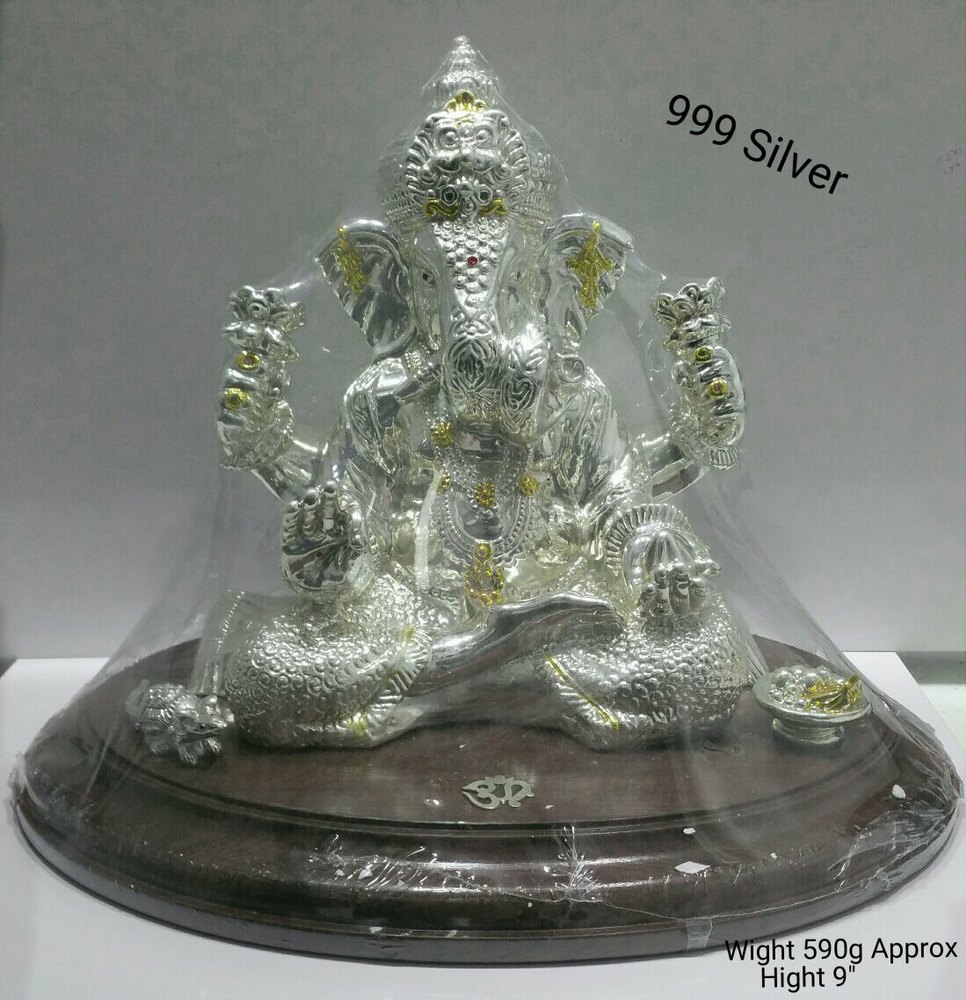 Silver Murti Dagdoo Shet, Size: 7 Inch