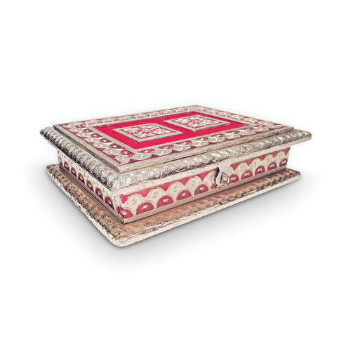 Rectangular German Silver Meena Box