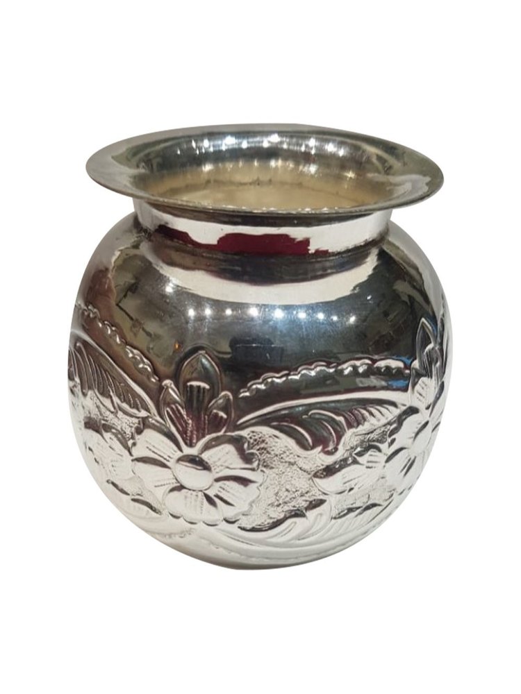 Polished German Silver Kalash, Size: 5 Inch ( Diameter)