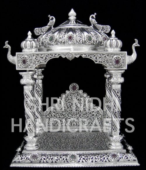 Open Silver Pooja Mandap Temple, For Worship