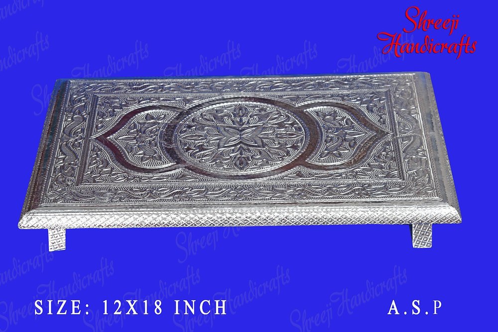 Rectangular aluminum silver patla