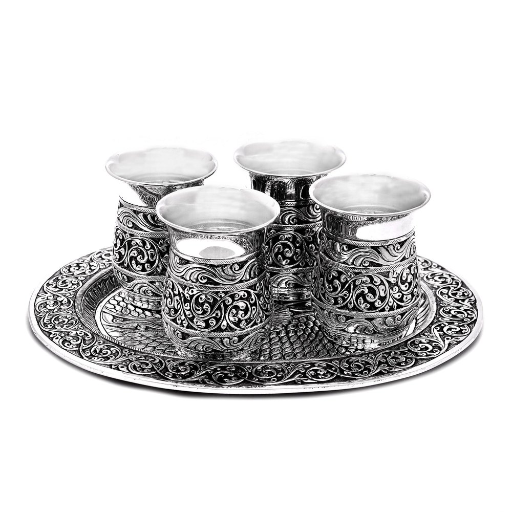 Oxodised Glass Antique 925 Silver Articles