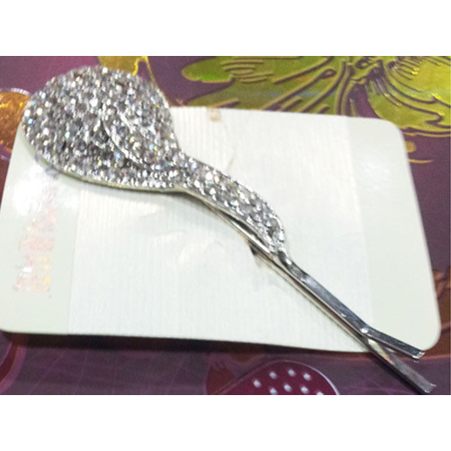 Polished Rectangular Silver Colour Scarf Pin