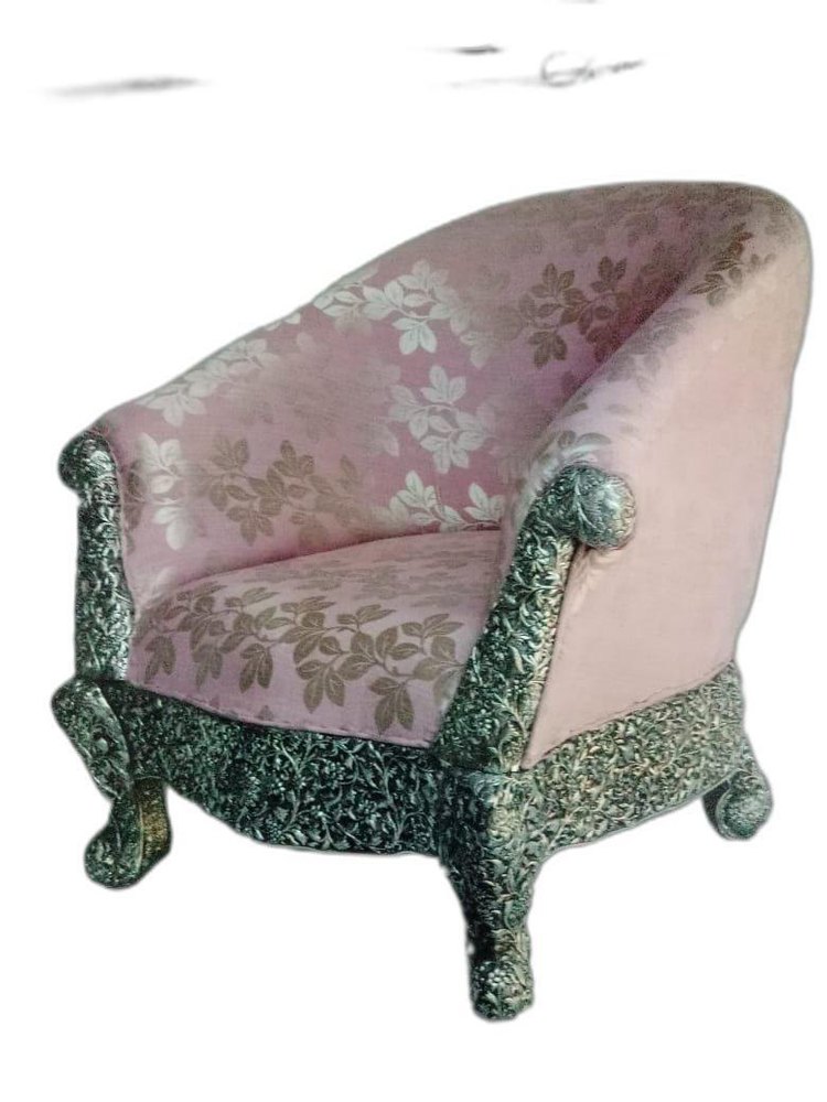 Low Back Silver Sofa Chair, Without Cushion, Size: 2ft