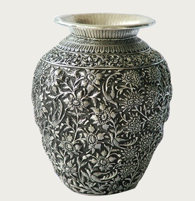 Decorated Silver Vase