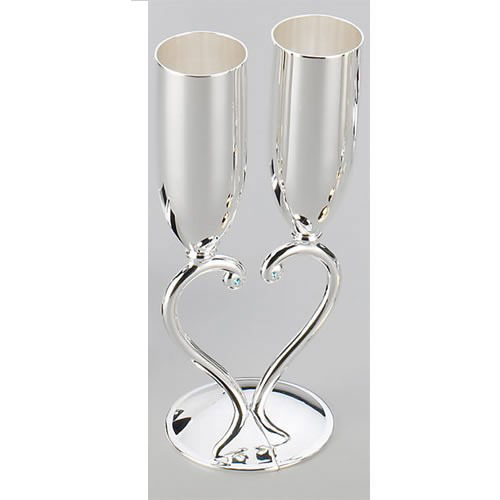 Silver Pair Heart Goblet