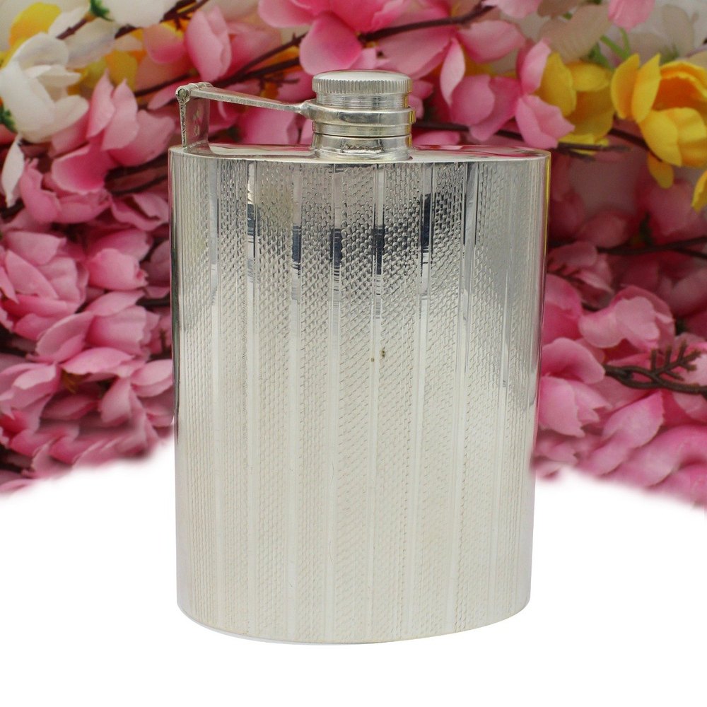98% Silver Whisky Bottle Pocket Flask