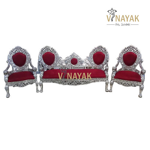 Silver Victoria Sofa Set - VAS125