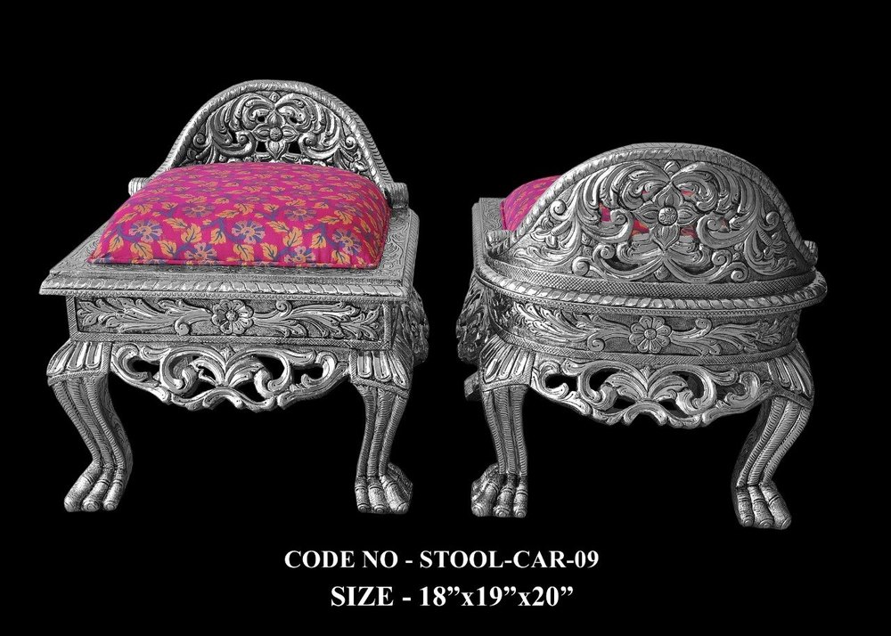 Silver stool, For Home, Size: 18 X 19 X 20