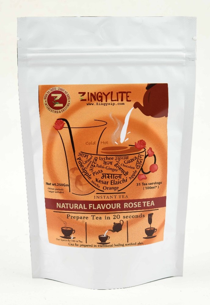 Zingysip Natural Rose Tea (250 Gm.) With Burnt Sugar, Packaging Type: Stand Uo Pouch