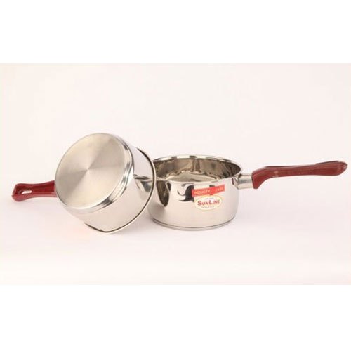 Stainless Steel Sunline Mirror Polish Sauce Pan, for Kitchen