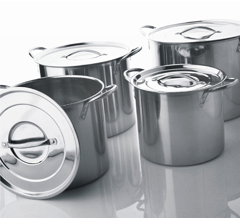 Polished Silver Stainless Steel Stock Pots, For Home