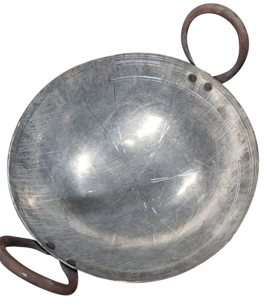 Mild Steel Round Kadhai, Size: 8 Inch (diameter)
