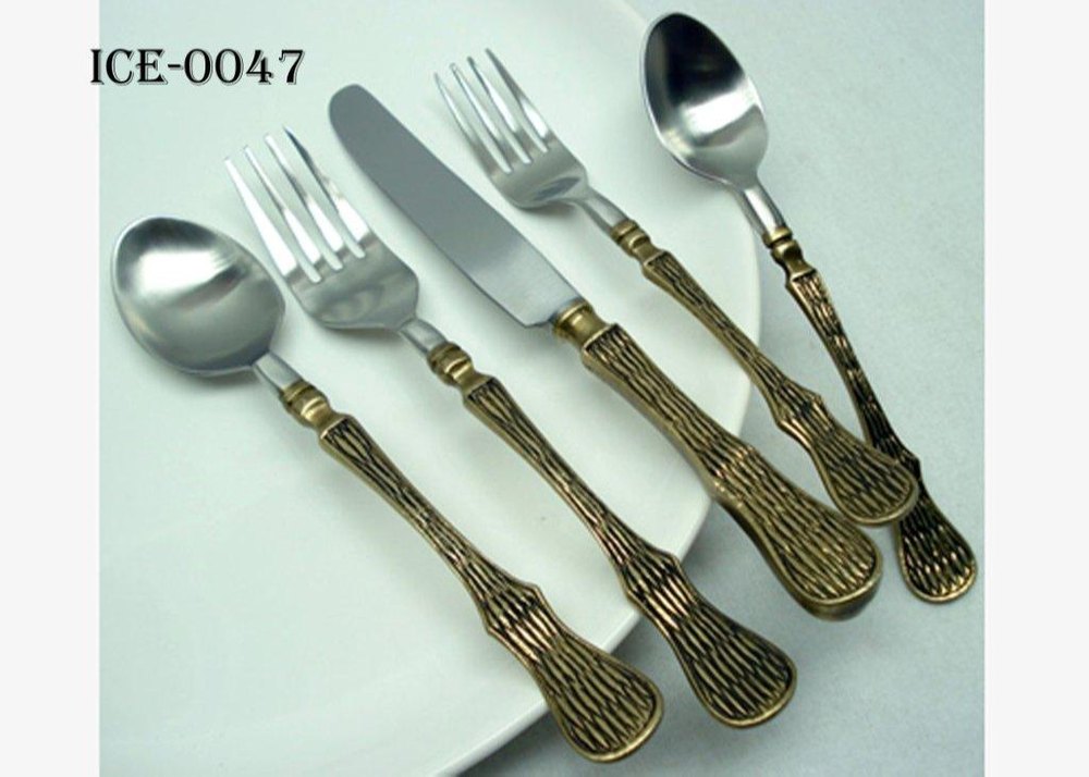 5 Pcs Brass Metal Designer Cutlery