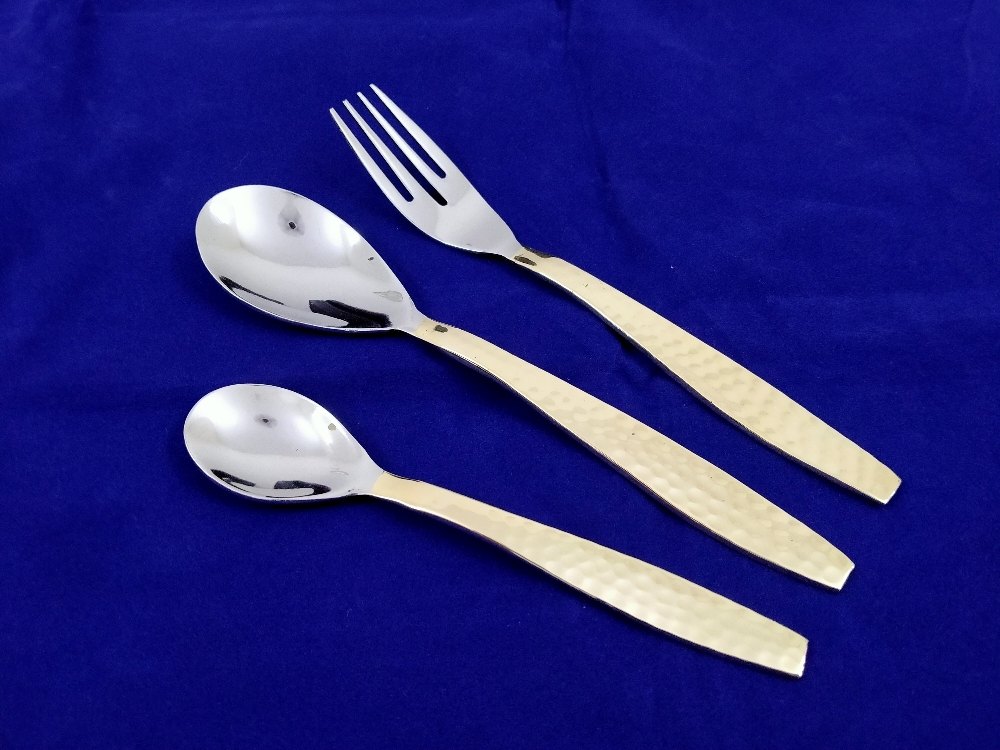 Mirror Brass Steel Cutlery, Designer Shape
