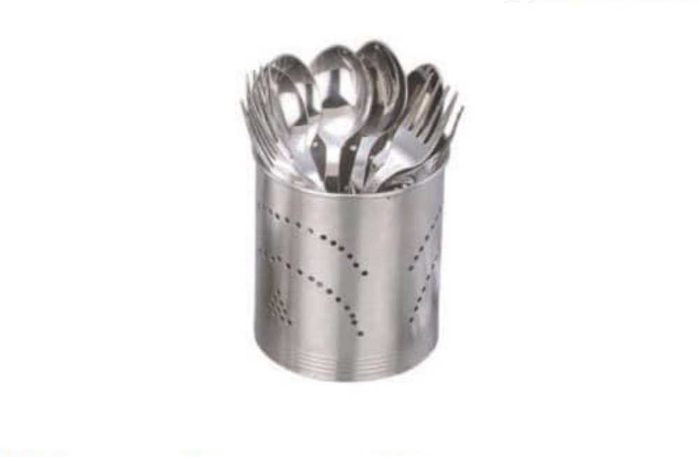 Perforated Stainless Steel Spoon Stand, Round