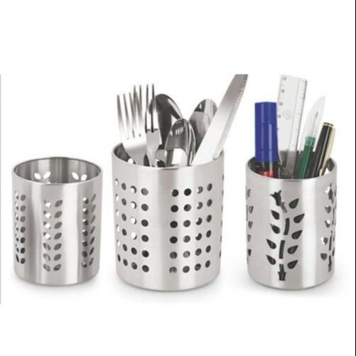 Stainless Steel Cutlery Holder, Round