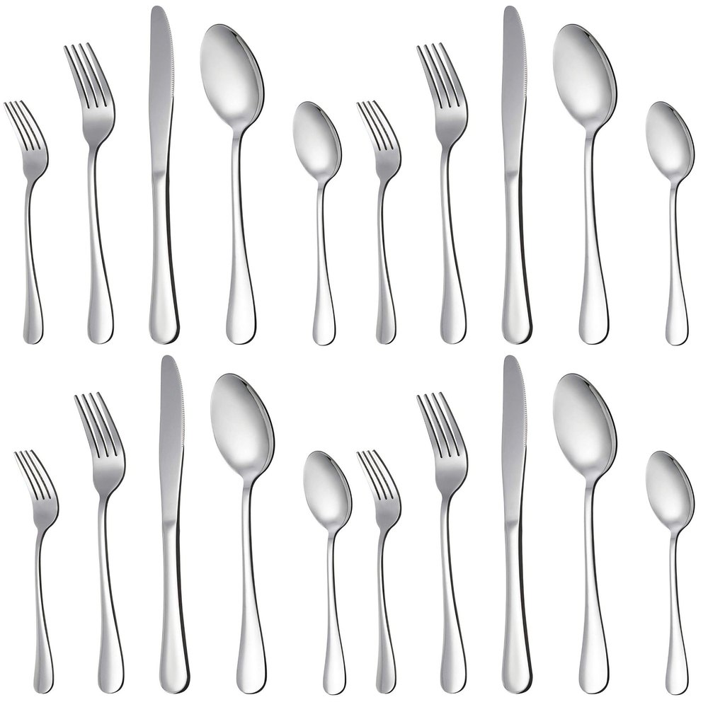 Silverware Flatware Cutlery Set of 20 Spoon Fork and Knife Set