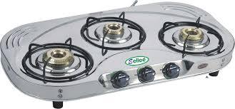 3 Burnner Stainless Steel Gas Stove, For Home