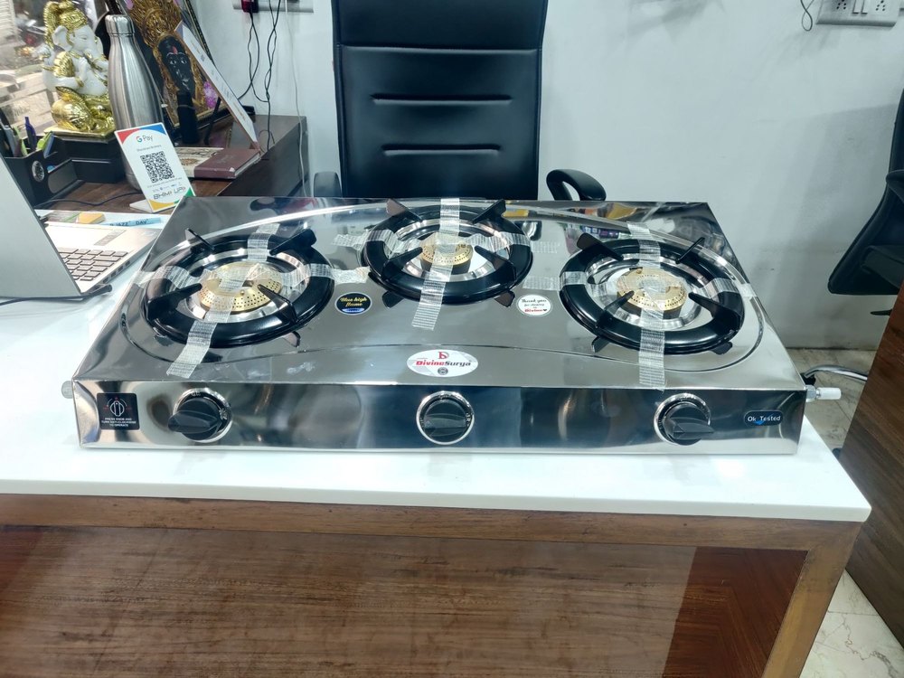 Surya 3 burner triple cook C, Stainless Steel
