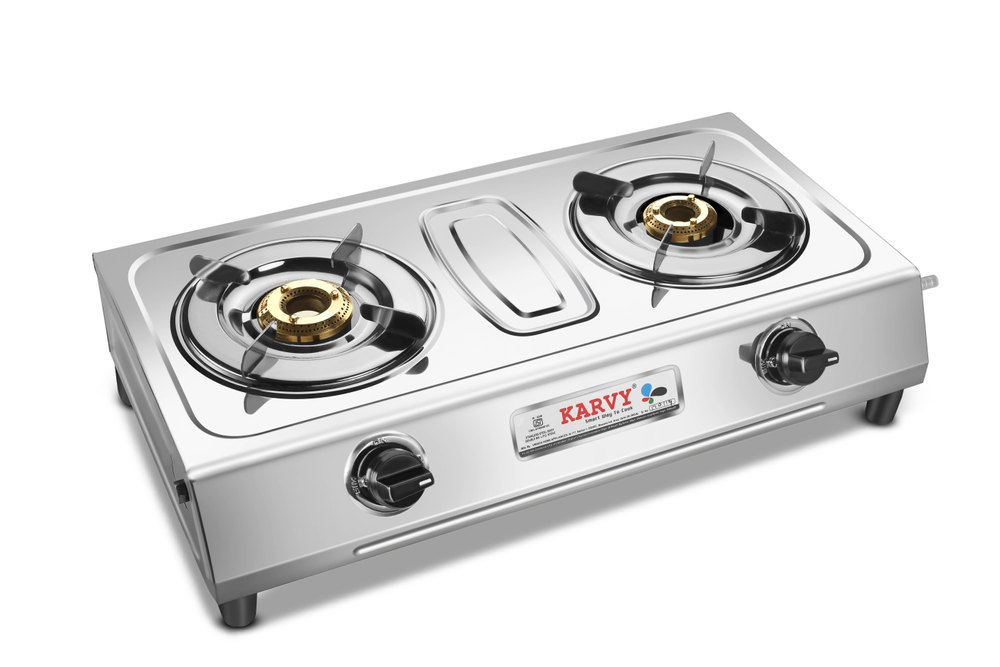 Silver 2 Burner Gas Stove, Model No.: SU-2B-217 CITIZEN