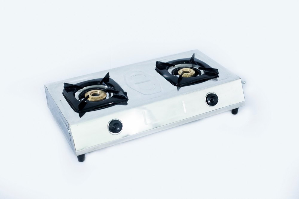 2 (Two) Burner SS LPG Gas Stove (Pro+ Model) With Jumbo Burner, Stainless Steel