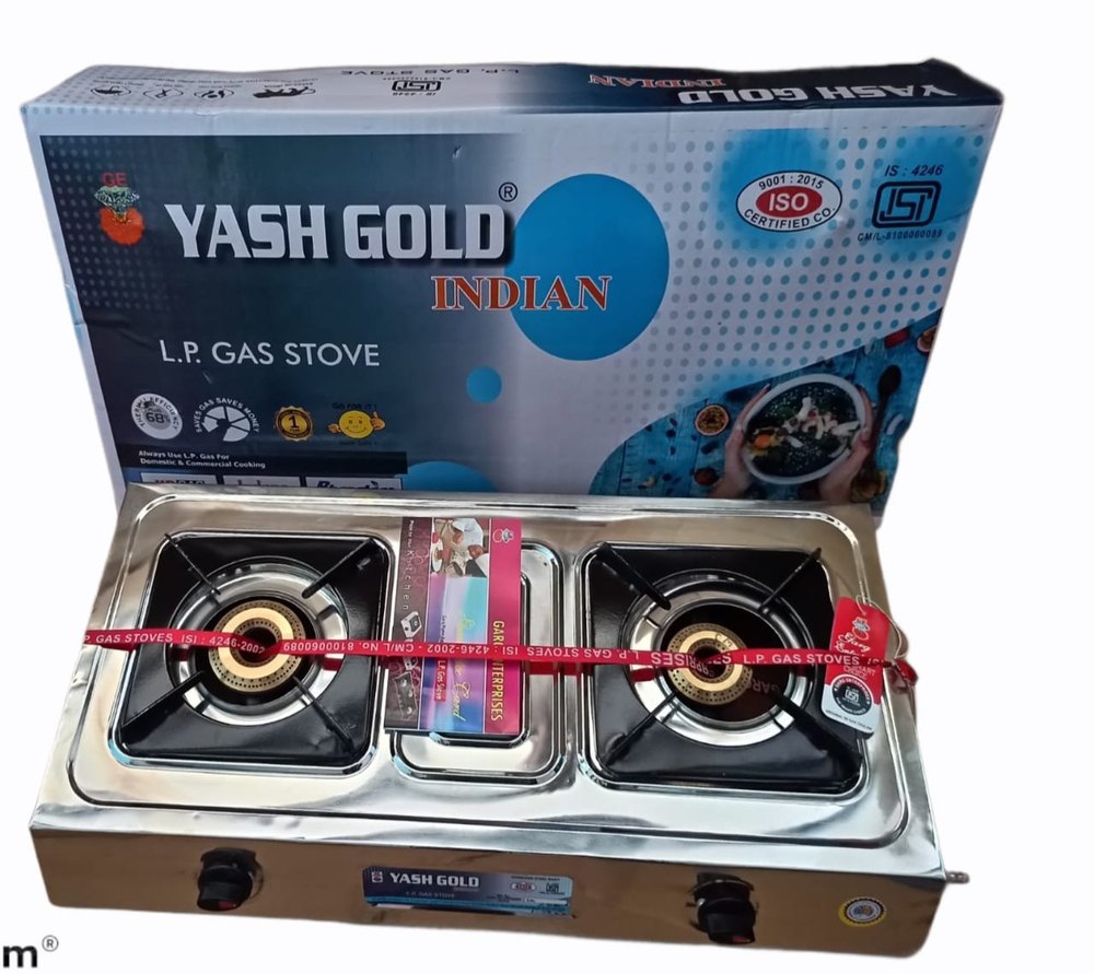 2 Stainless Steel Brass Gas Stove, Model Name/Number: Indian