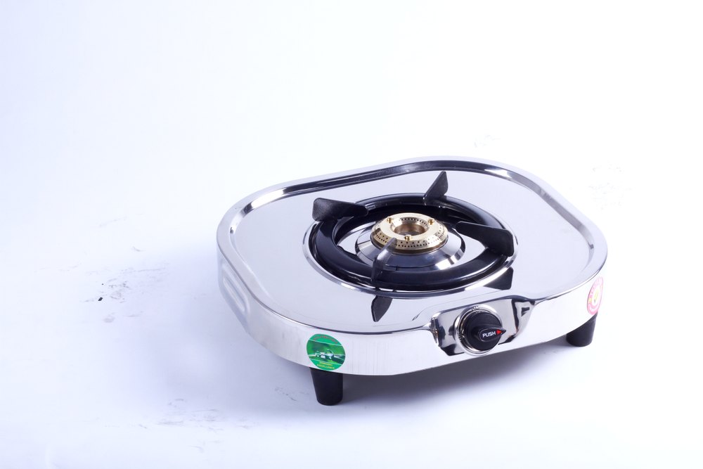 Surya Stainless Steel Single Burner Gas Stove, Oval