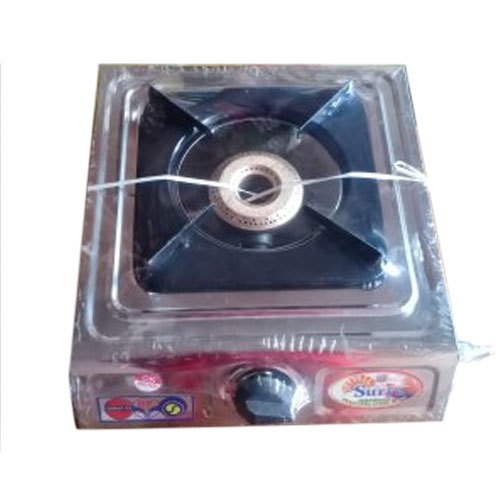 Surya LPG Mini Single Burner Gas Stove, Manual Ignition, Stainless Steel Body