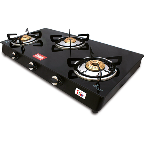 Rallison Black Trio 3 Burner Glass Top