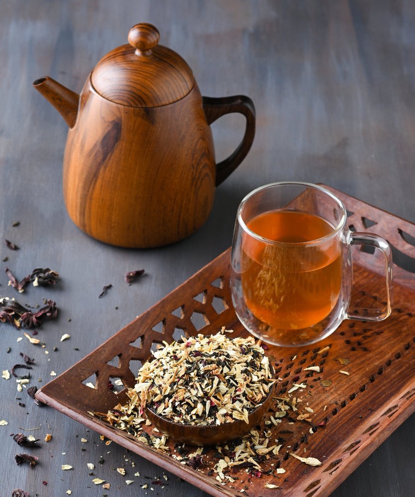Gruner 100% Organic Hibiscus Jasmine Green Tea, Leaves, Packaging Size: 25 Kg