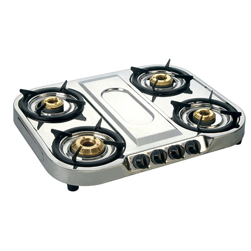 Rallison Stainless Steel Smart 4 Burner Gas Stove, For Kitchen