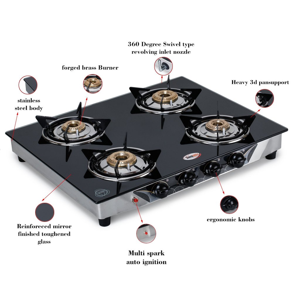 Hornbills Automatic 4 Burner Gas Stove
