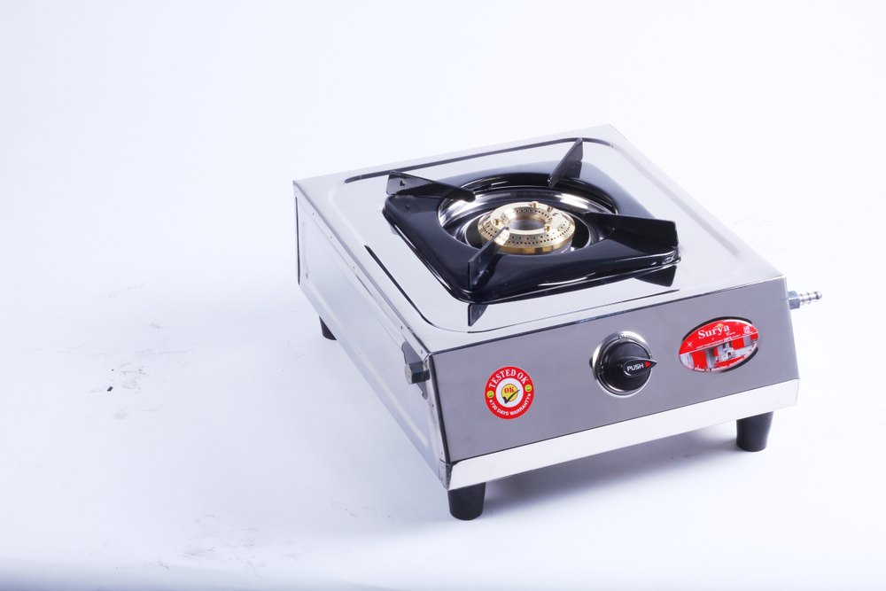 LPG Single Burner Gas Stove, Manual Ignition, Stainless Steel Body