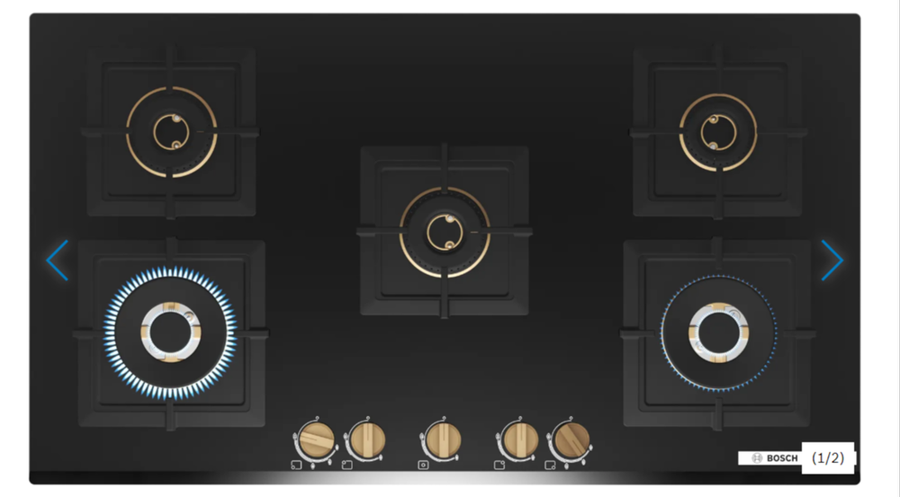 Five Burner Gas Stove, Glass