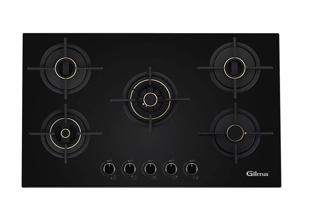 5 Burner Gilma Gas Stove, Glass