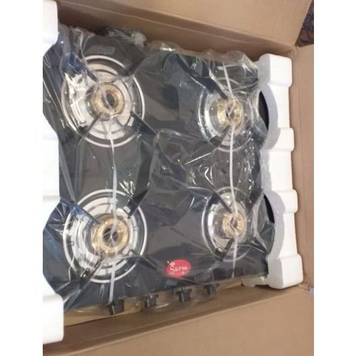 4 Black Electric Gas Stove, For Kitchen
