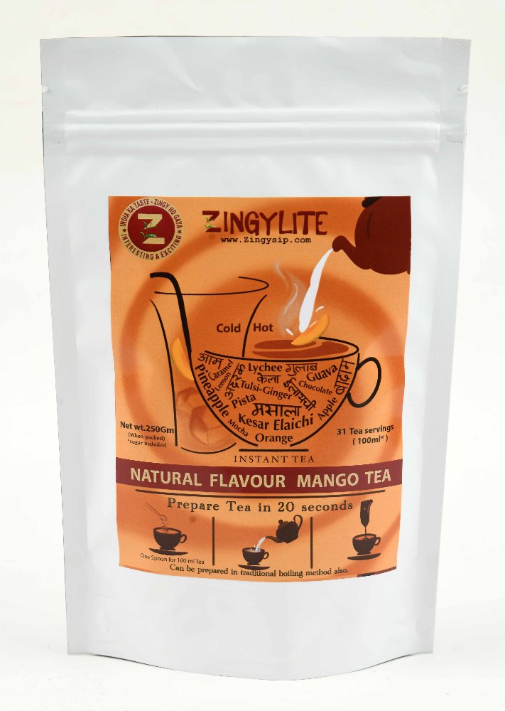 Zingysip Natural Mango Tea ( 250 Gm.) With Burnt Sugar - Serve 31 Cups Hot Or Cold