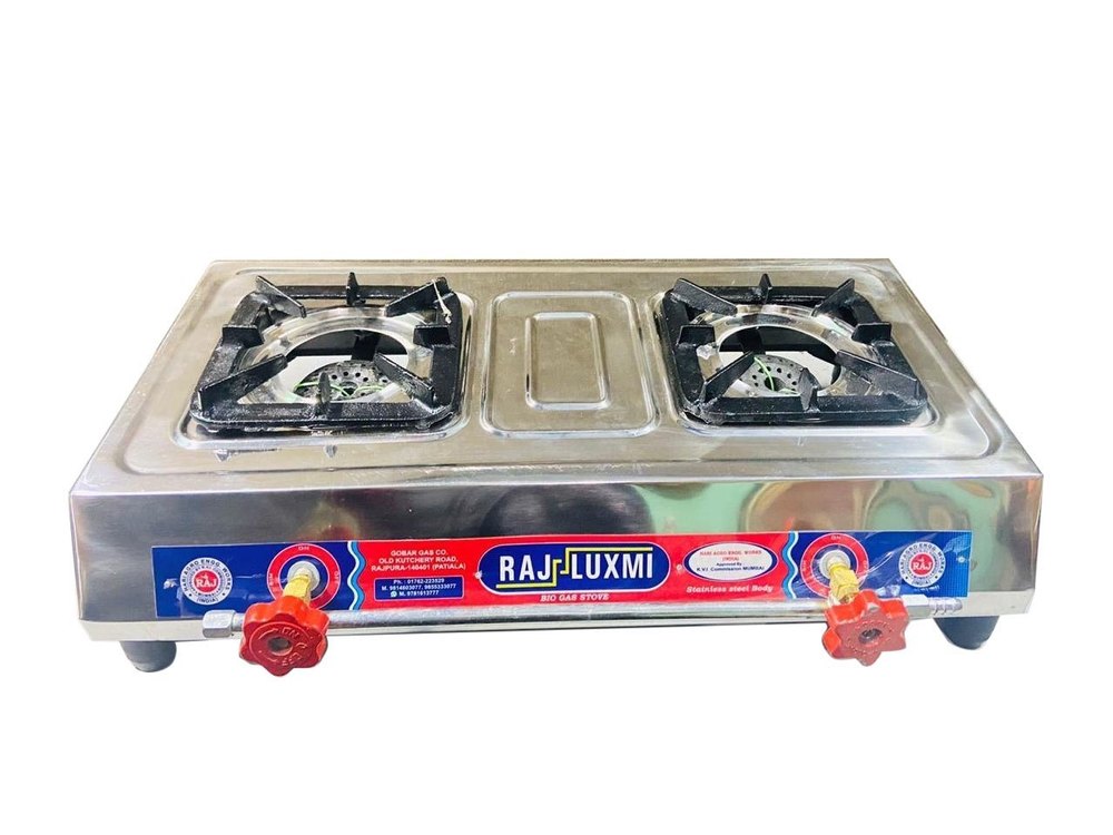 Two Burner Biogas Stove, For Kitchen, Size: 30x18 Inch