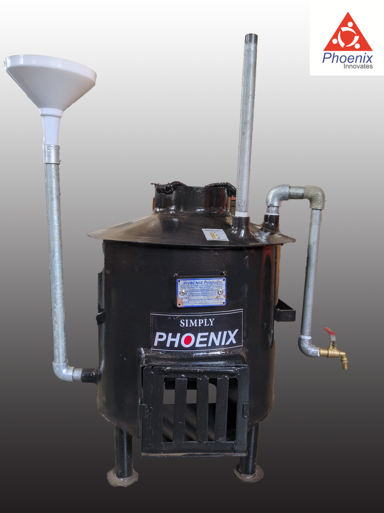 Black Mild Steel Wood Burning Boiler Stove