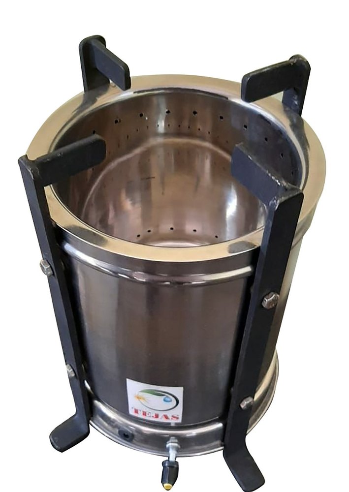 Silver and Black Mild Steel Tejas Turbo Wood Stove, For Cooking, Size: 20X20cm