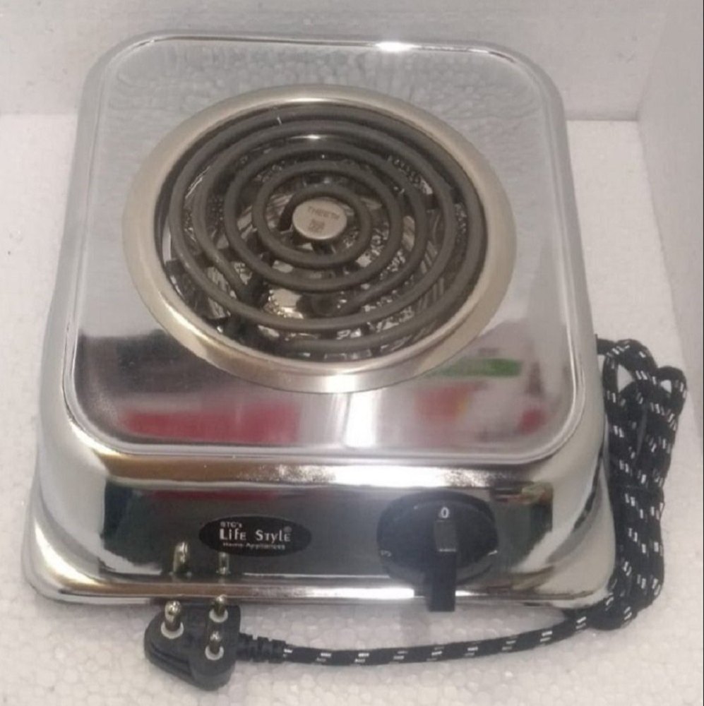Stainless Steel 1250w Chrome Hot Plate, For Cooking, Size: 32 X 28 X 8 cm