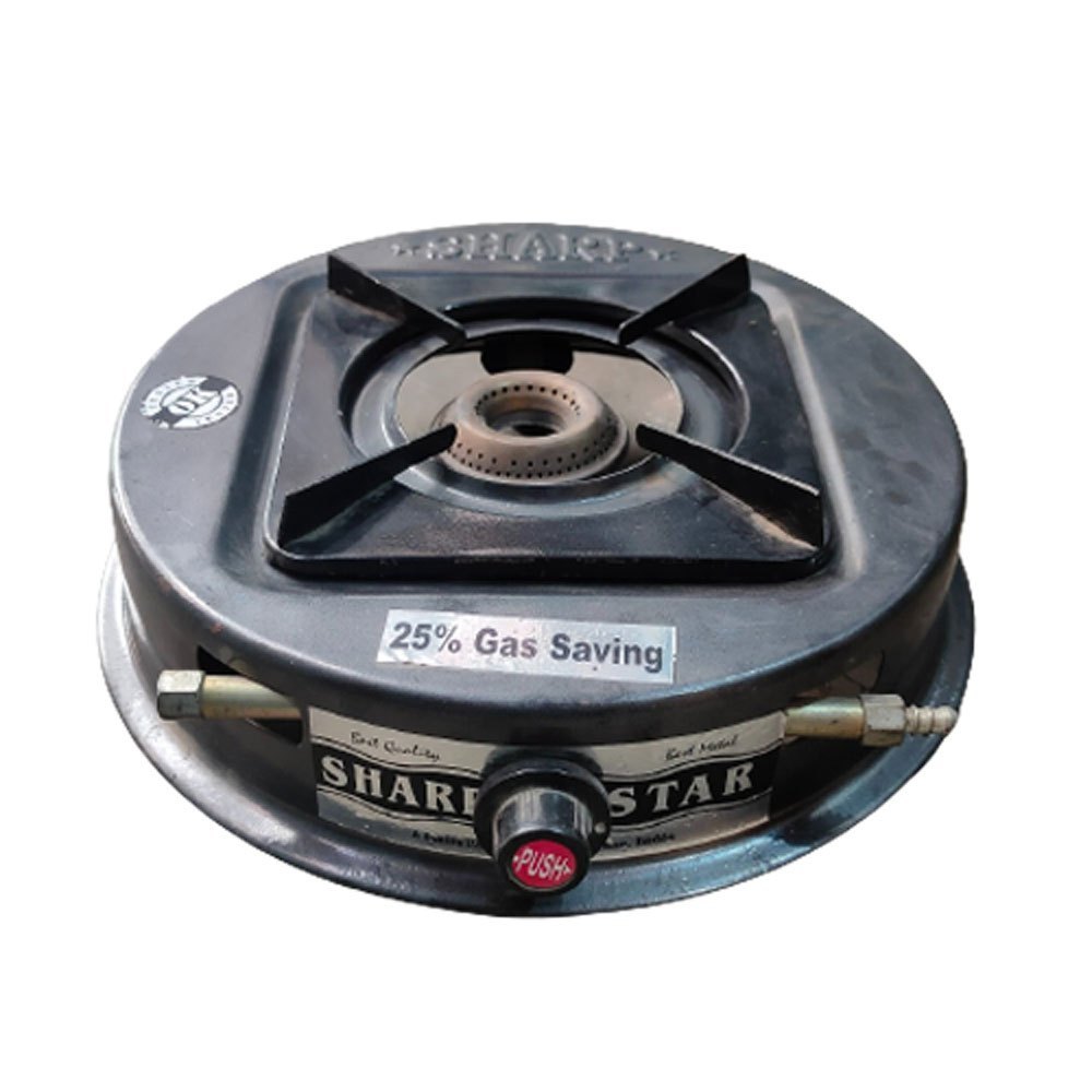 Mild Steel LPG Single Burner Gas Stove, Size: 14inch