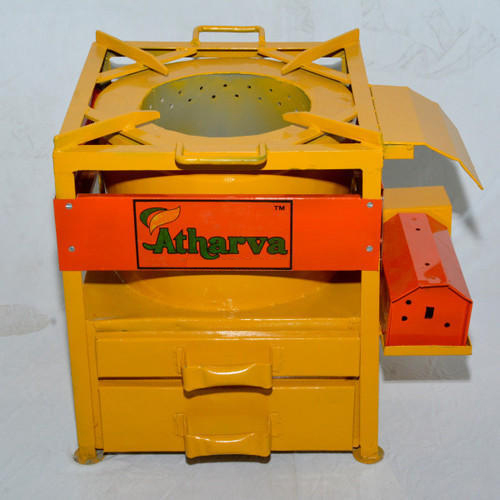 Yellow Mild Steel Biomass Cook Stove