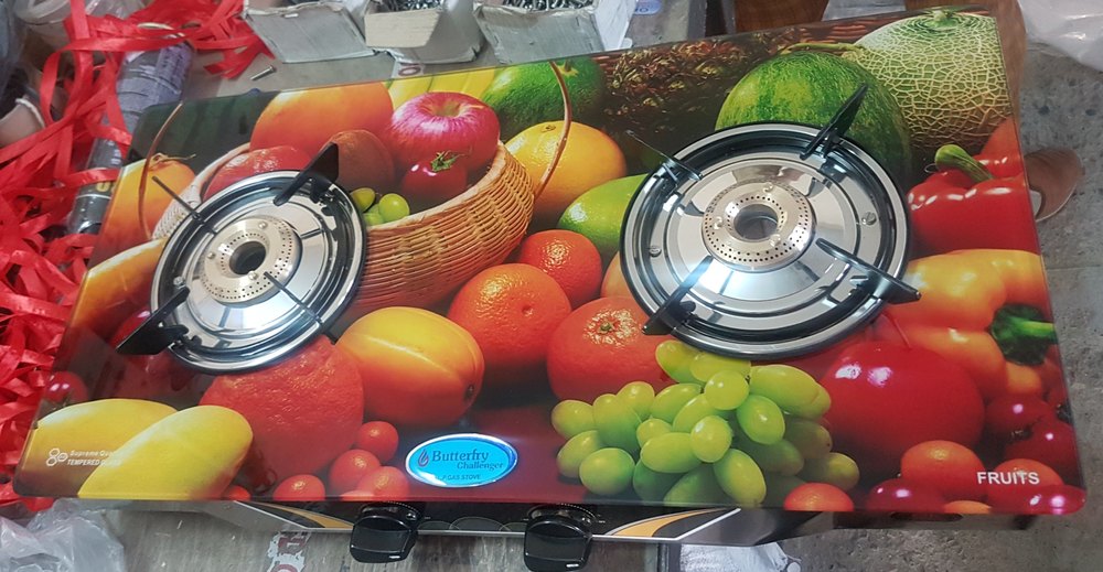 Black Stainless Steel Two Burner Cooktop Stove