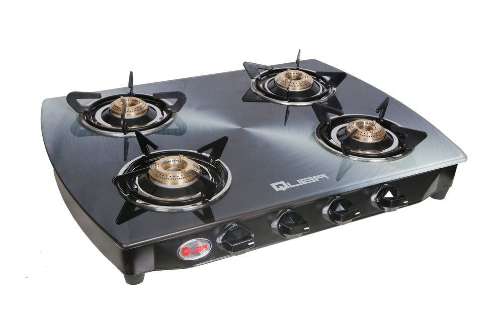 Glass Top Stainless Steel Quba S4 Silver Cooktop