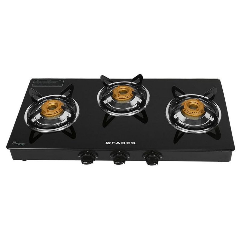 3 Burner Black Faber Kitchen Cooktop, Model Name/Number: Grand 3bb Bk, Size: 690x360x55 Mm